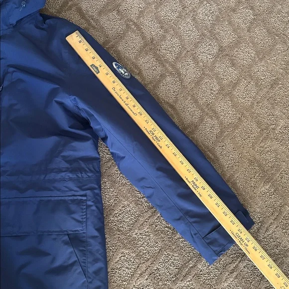 Lands’ End Squall Hooded Long Parka Winter Lined Warm Coat Parka Navy Blue - Picture 14 of 15